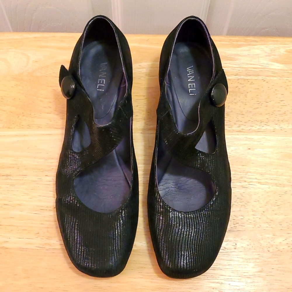 SALE Van Eli 🌻 Cross Strap Mary Jane Black Shoe 10.5M